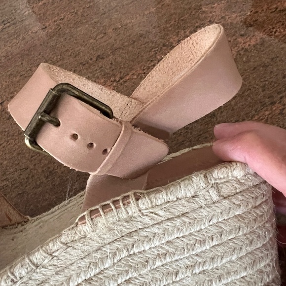SOLUDOS MINORCA PLATFORM ESPADRILLE SANDAL 9 BLUSH NUDE WEDGE ADJ BUCKLE SUMMER - Picture 9 of 13